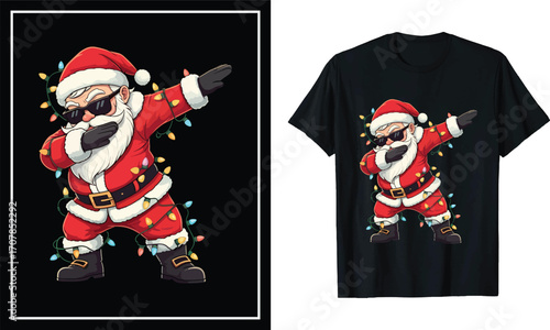 Funny Breakdancing Santa Christmas T-Shirt Design – Cool Hip Hop Santa Claus