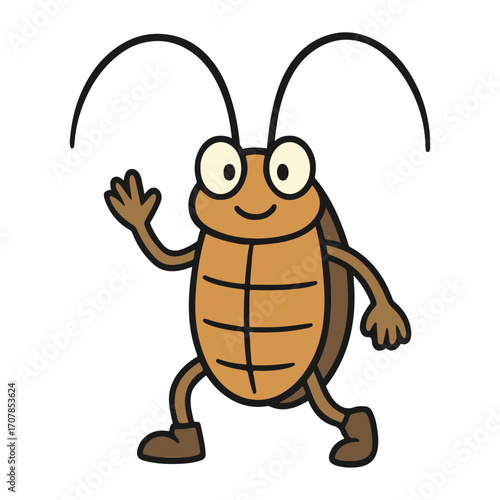 Cartoon cockroach insect character illustration
