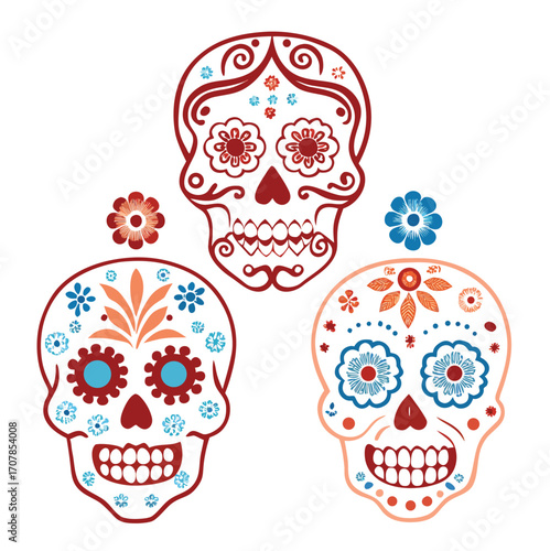A spooky death symbol with a human skull and crossbones vector illustration, perfect for a Halloween or tattoo design