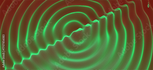 Wavy background. Ripple effect. Grid surface. 3D vector illustration for brochure, poster, cover, card, presentation, flyer or banner.