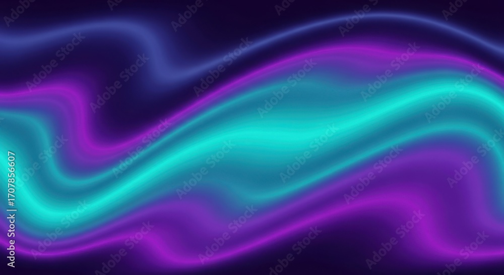 Obraz premium Abstract aurora borealis waves of purple and teal light