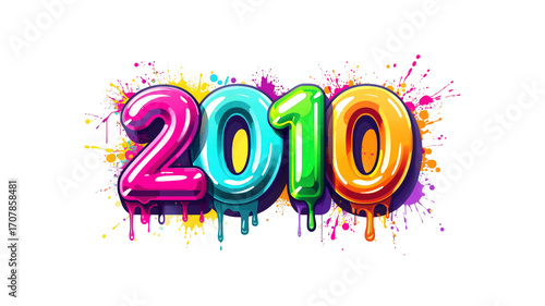 Colorful 2010 Design  Gummy Candy Style New Year's Illustration