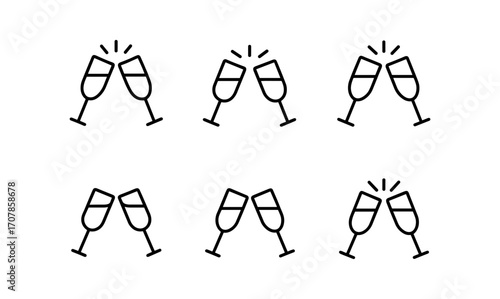 Celebration theme with champagne toast icons for parties or festive occasions