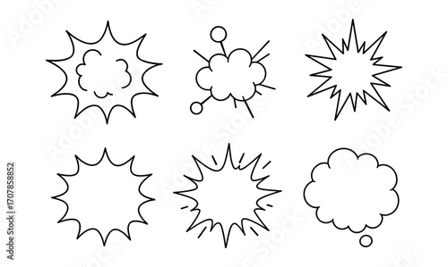 Dynamic comic explosion shapes for creative design and animation projects