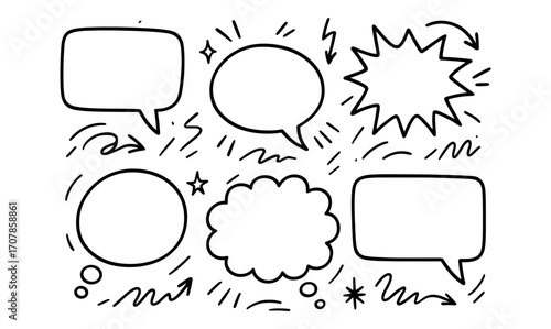 Comic speech bubbles collection for creative design and animation projects