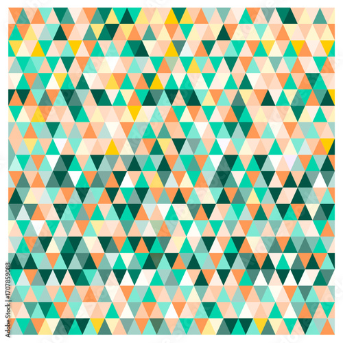 Geometric pattern in yellow, green and orange, vector illustration