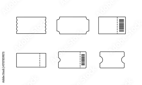 Artistic doodle ticket elements set for creative design and event planning