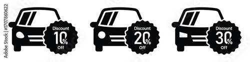 Car discount sale offer icon, Vector illustration