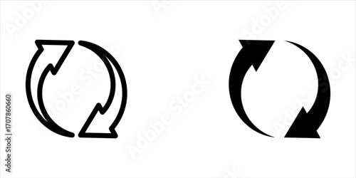 double reverse arrow, replace icon, exchange linear sign, vector illustration on white background