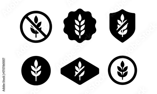 Gluten free orange badges collection for packaging and label design