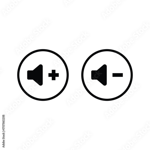 volume plus and minus button, volume control icon