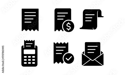 Magic themed receipt icons for financial and business use