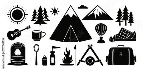 vector set of camping icons