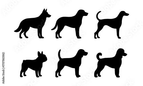 Dog silhouettes collection for design inspiration and creative projects