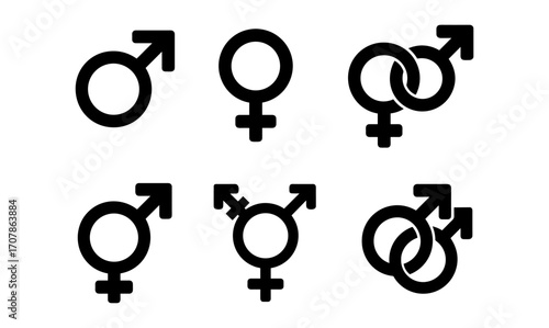 Gender symbol silhouettes for diversity and identity design