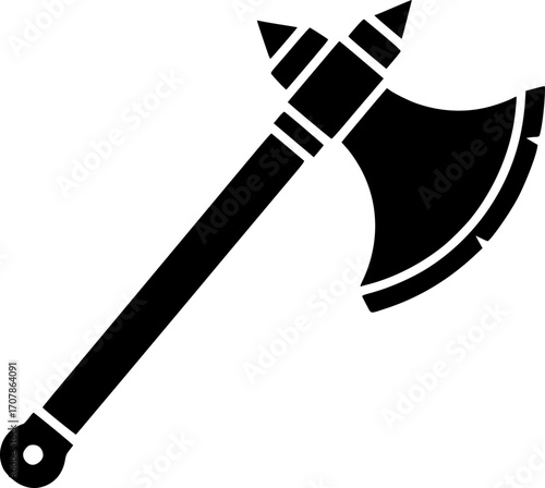Black Solid Axe Tool Vector Icon Isolated
