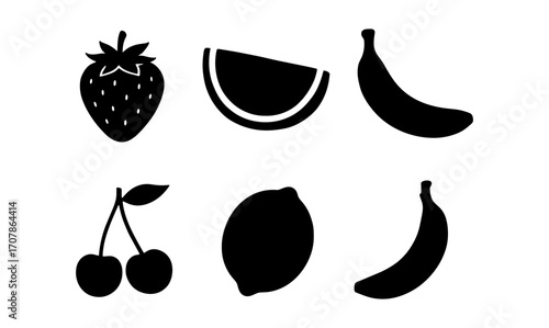 Fruit silhouette collection for creative design projects