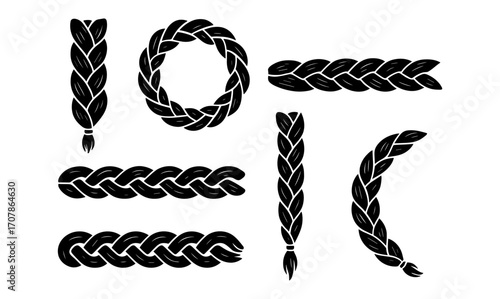 Diverse braided hair designs with megaphone for modern communication and fashion concepts