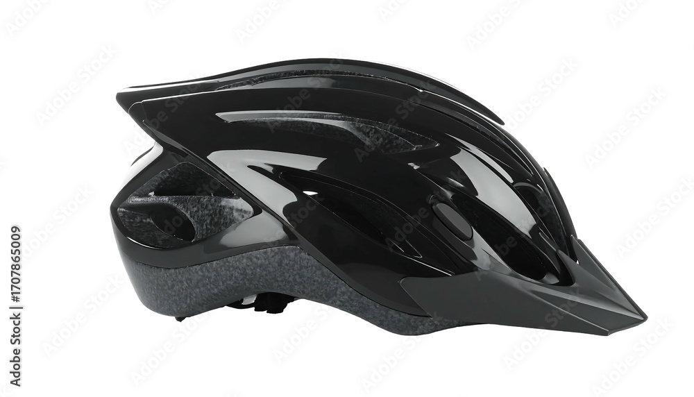 Fototapeta premium Black Bicycle Helmet for Cycling Safety.