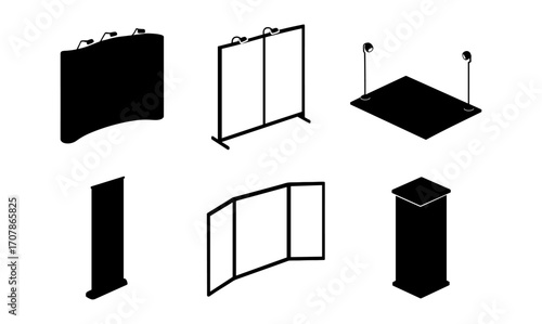 Modern online education tools silhouettes for innovative learning design and concept