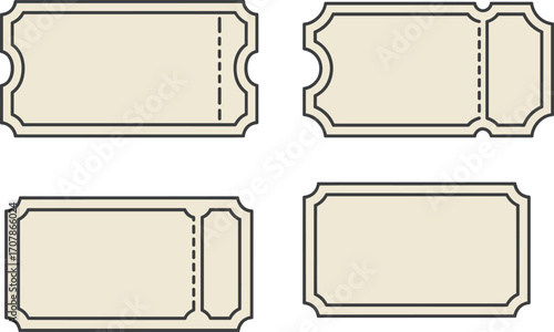 Blank Vintage Ticket Templates – Retro Style Printable Event & Raffle Tickets