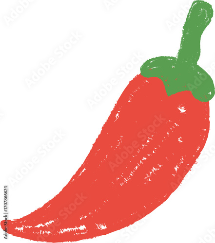 Vibrant red chili pepper organic food ingredient healthy spice vector Handmade Hand Drawn