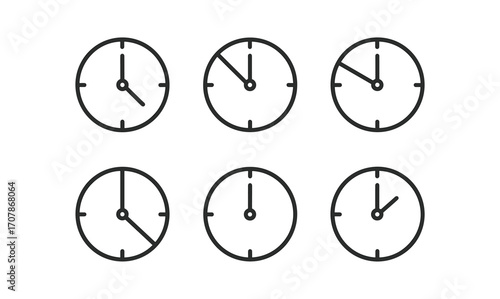 Minimalist countdown clock variations for design projects