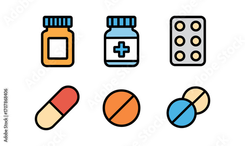 Medicine icons collection for healthcare and medical designs
