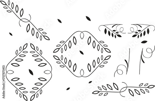 Flowers and Leaves Design Elements