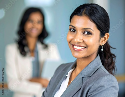 Confident businesswoman smiling