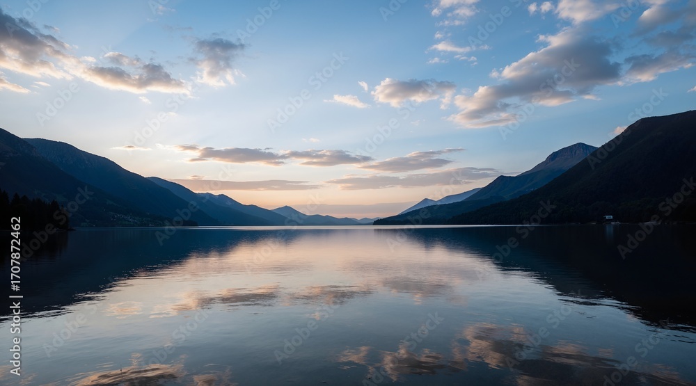 Fototapeta premium mountain lake in the morning