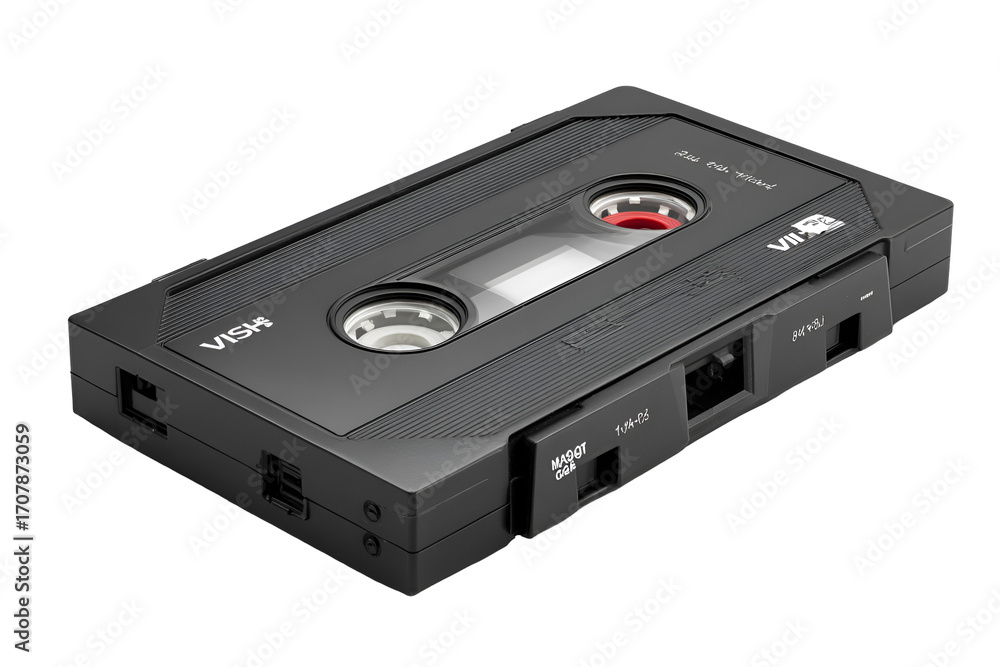 Obraz premium Black VHS Cassette Tape Vintage Technology Retro Media