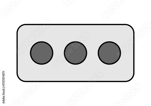 Icono de escribiendo tres puntos en fondo blanco