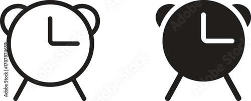 Alarm Clock Icon. Wake Up Time Vector Design on White Background.