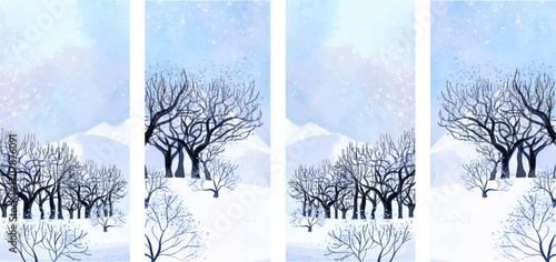 winter landscape with trees