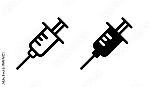 Medical syringe injection icon