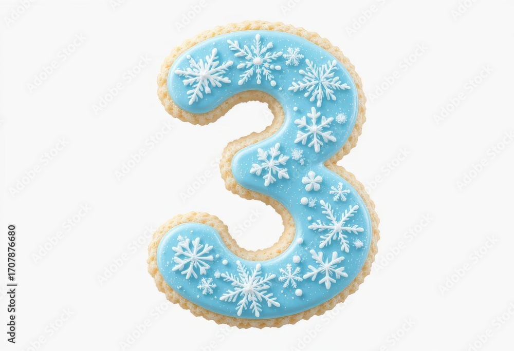Naklejka premium Winter Wonderland Christmas Three Cookie Isolated Snowflake Patterned Treat for Projects