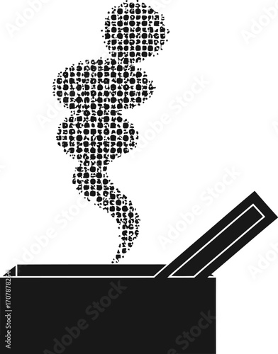 Mysterious smoke rising from an open box, symbolizing secrets or surprises