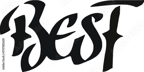 Stylized black text announcing "Best" on a white background
