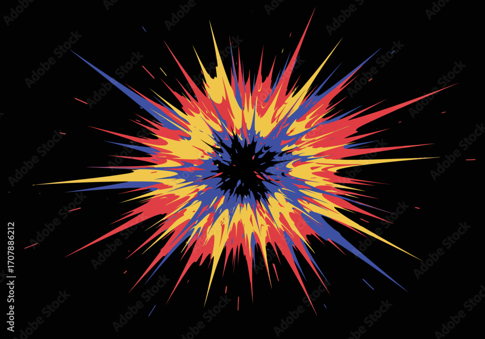 Fototapeta premium Vibrant Abstract Explosion Burst of Colorful Energy.