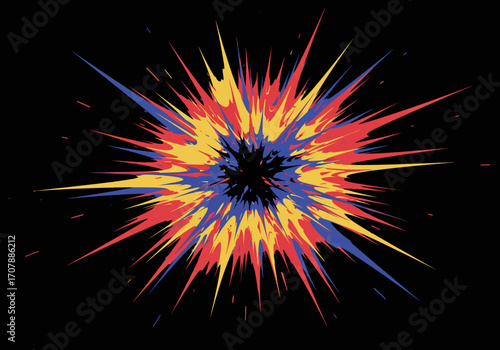 Vibrant Abstract Explosion Burst of Colorful Energy.