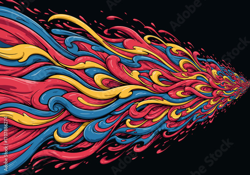 Vibrant Abstract Flowing Colors Dynamic Swirling Energy Design.