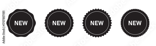 Set of new arrival tag icon set.