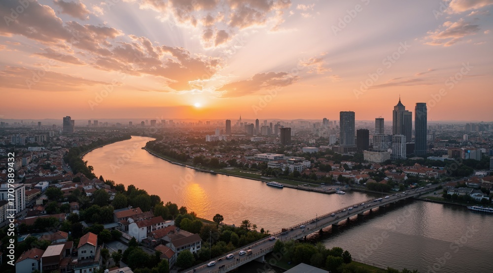 Fototapeta premium sunset over the city of london