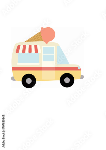 Retro Ice Cream Truck Vector.ai