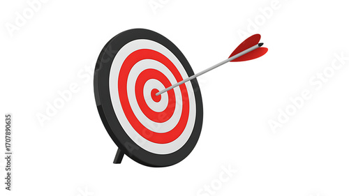 Successful target hit with arrow, achieving goals, business concept, success, focus, win