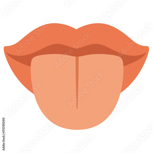 Open human mouth with tongue, oral cavity illustration ideal for speech or anatomy education themes.

