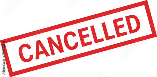 Cancelled stamp image for event cancellation notice design asset