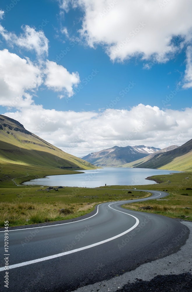 Fototapeta premium road in the mountains of norway