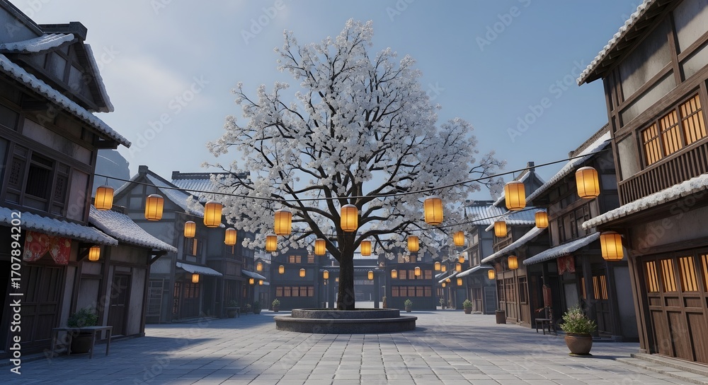 Obraz premium Medieval Town Architecture
